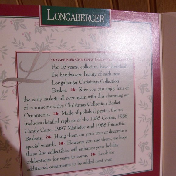 Longaberger Commemorative Christmas Basket Ornaments - Picture 2 of 4